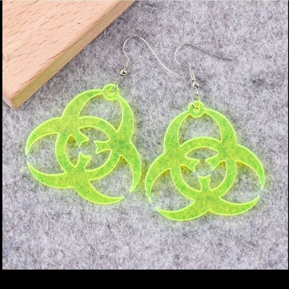 NWOT Radionactive Neon Acrylic Earrings - Picture 1 of 3
